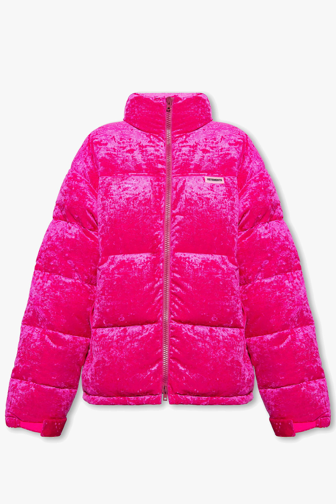 Pink velour 2025 puffer jacket